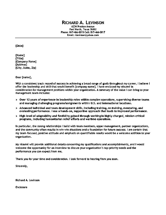 Letter Format Cover Letter from resume-resource.com