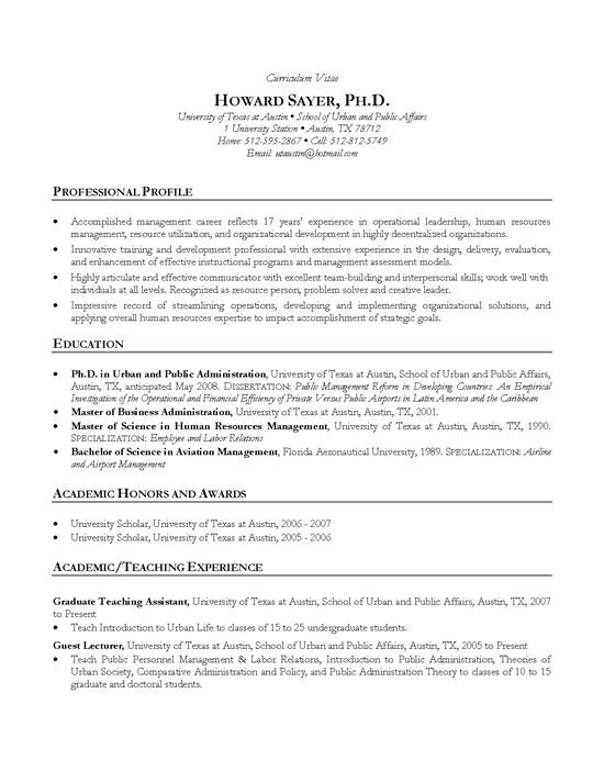 Manager CV Example