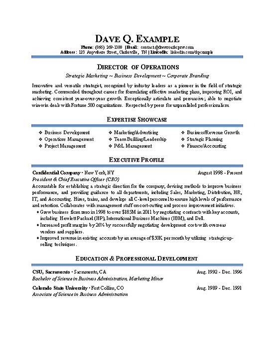 operations director resume example