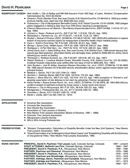 Principal Lawyer Attorney Resume Example
