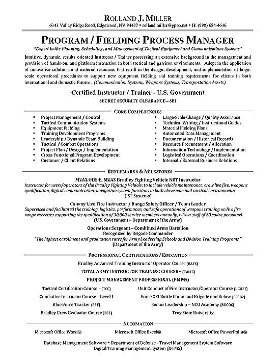 Process Manager Resume Example