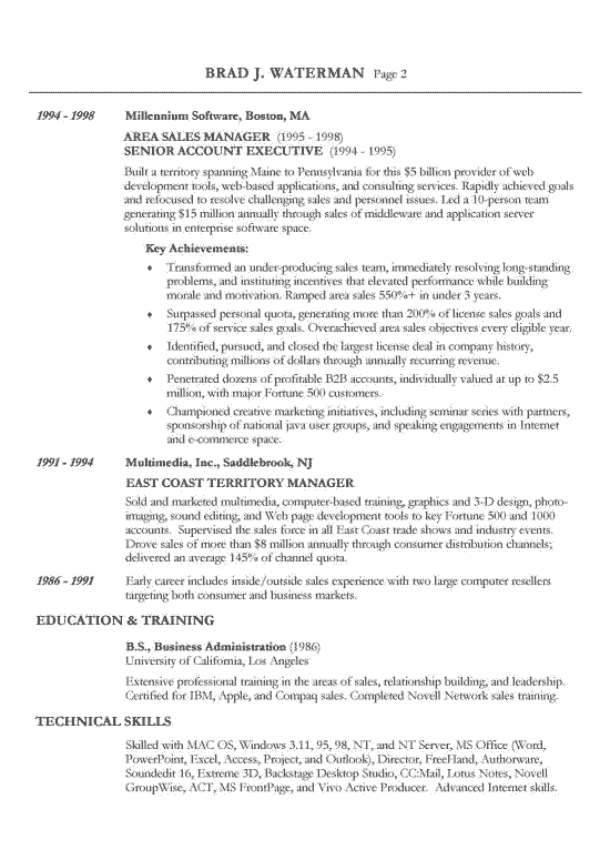 Reverse Chronological Resume Example Sample