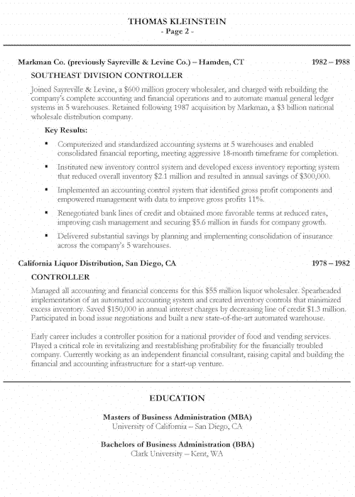 chief executive officer resume example
