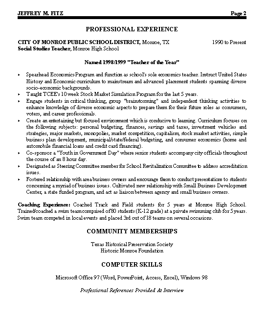 Civic Leader Political Resume Example