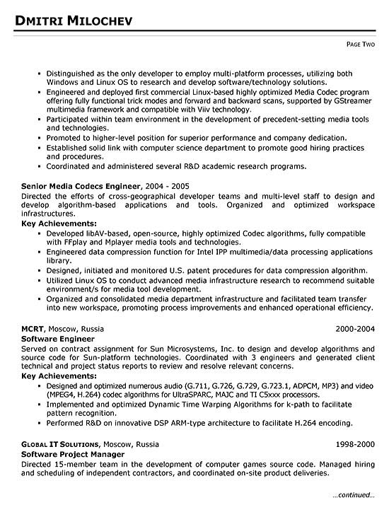 Information Systems Engineer Resume Example