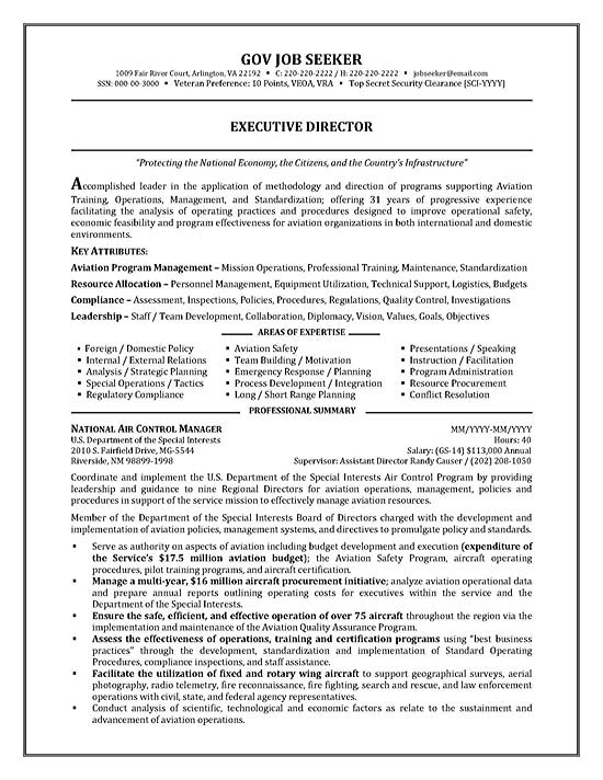 Sample Resume Government 