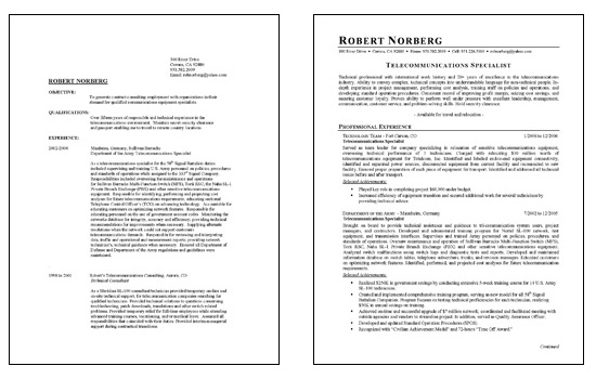 Telecommunications Resume Example