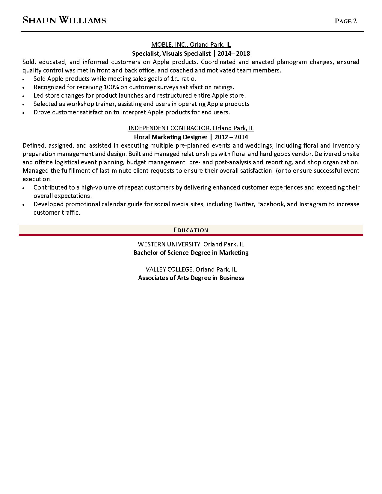 00003 product development manager resume example Page 2