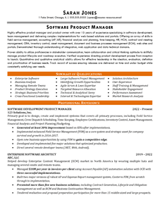 00008 software product manager resume example Page 1