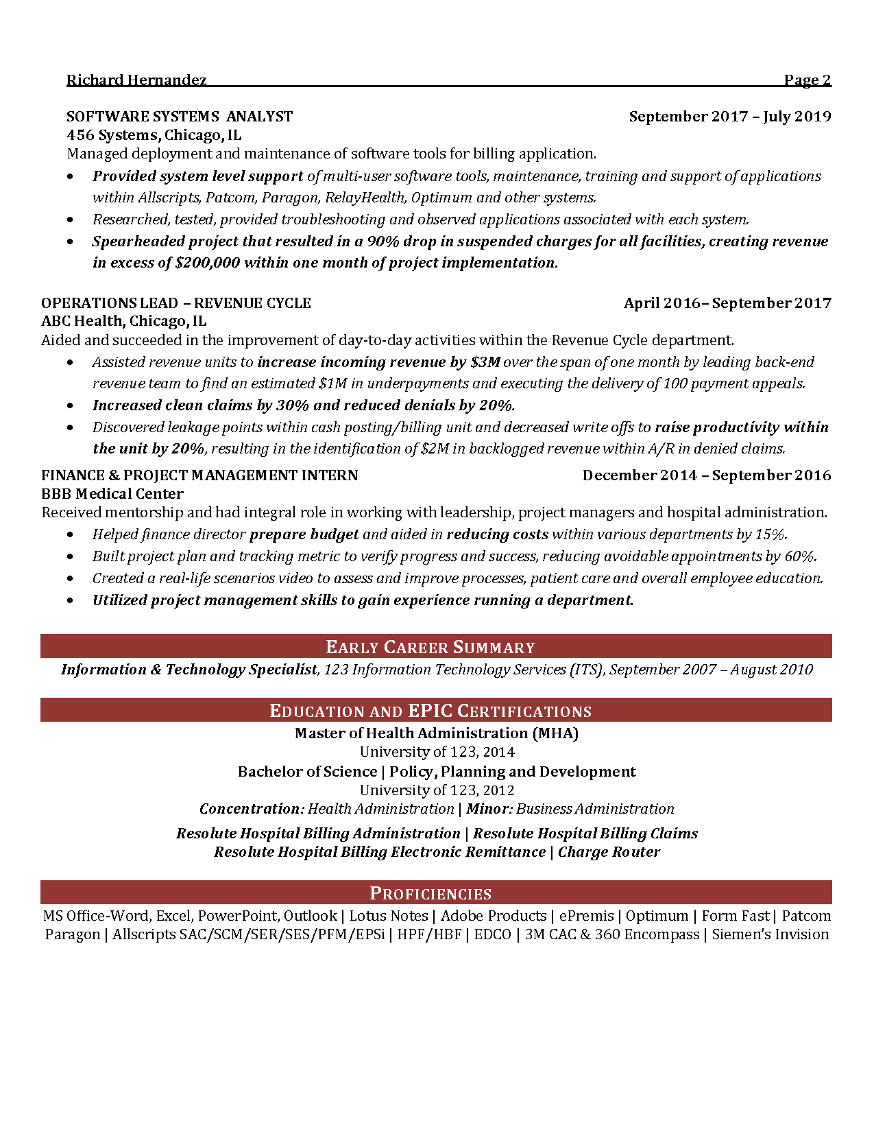 00009 systems analyst resume example Page 2