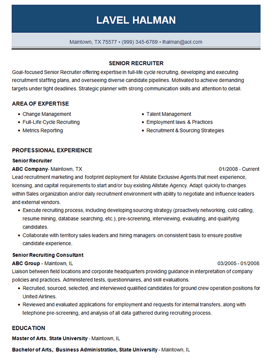 staffing-recruiter-resume-sample