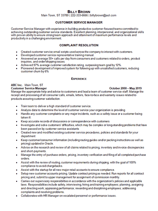 143 account manager resume