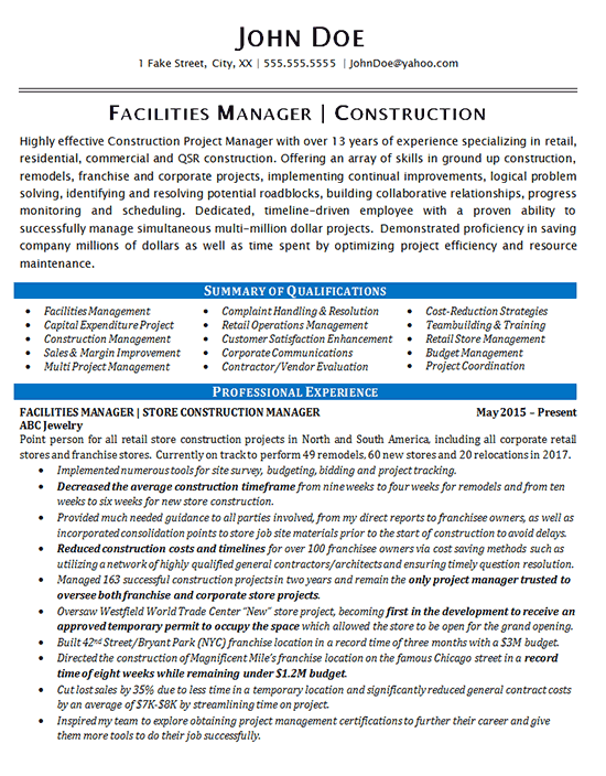 1742 facilities manager resume1