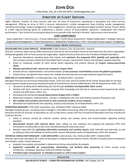 1751 resume example client services