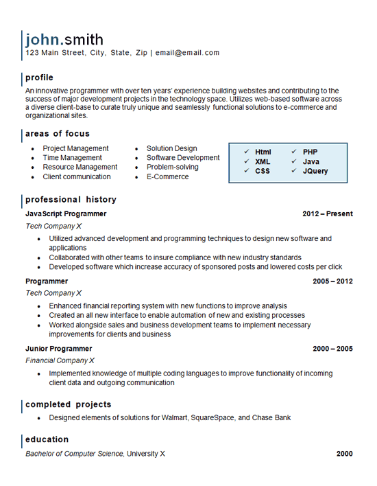 Computer Programmer Resume Template from resume-resource.com