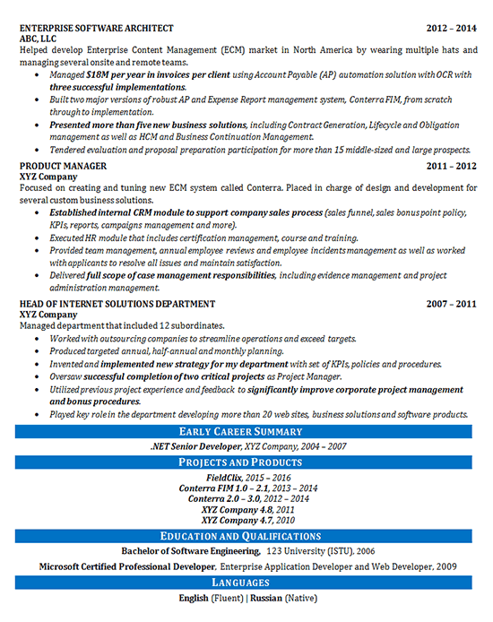 Production Manager Resume 