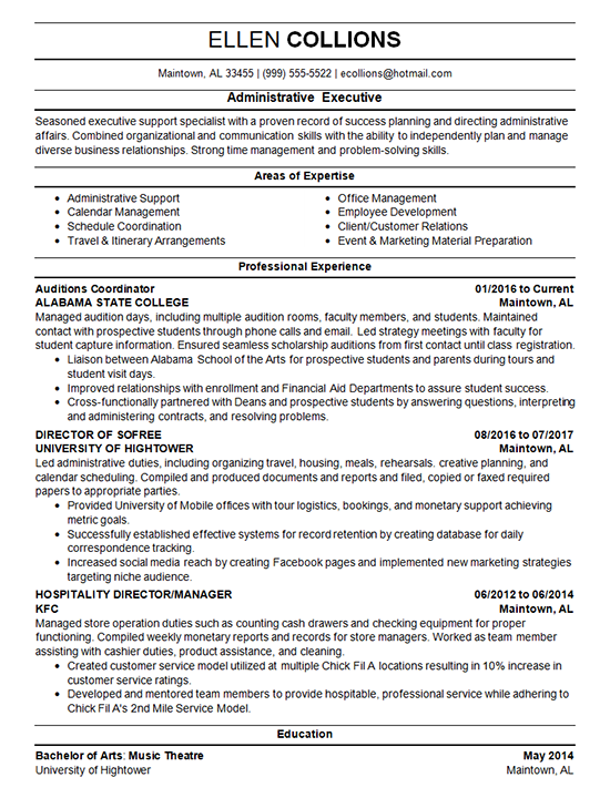 Administrative Manager Resume Template