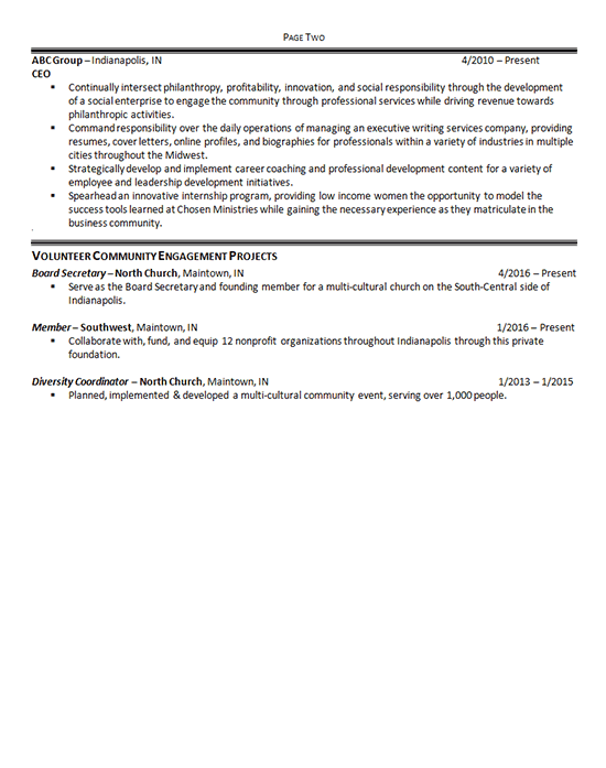 Nonprofit Manager Resume Example