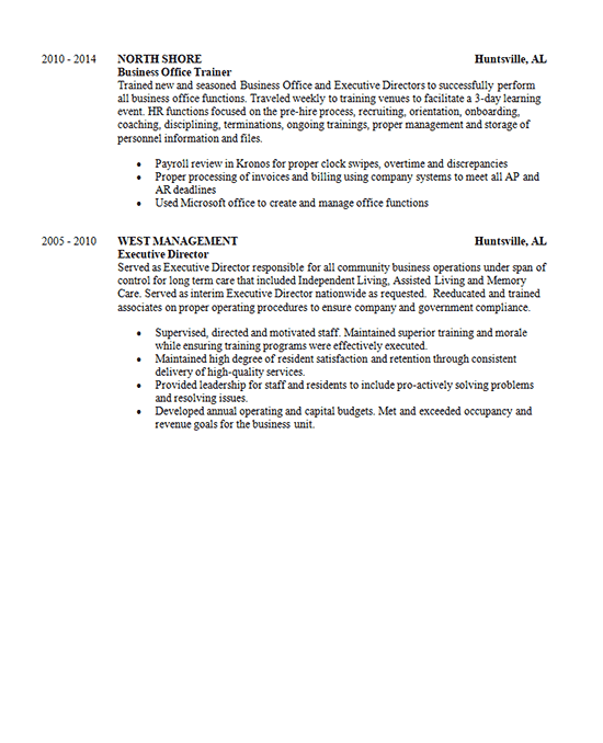 corporate learning resume