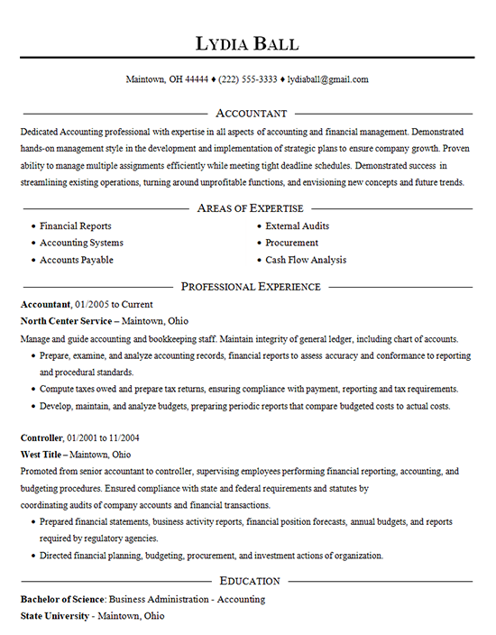 accountant resume template 1