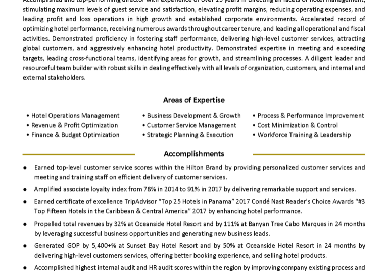 hotel general manager hospitality director