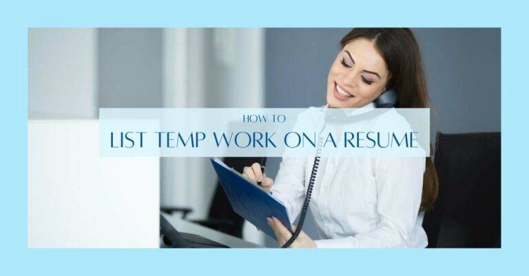how to list temp work on a resume