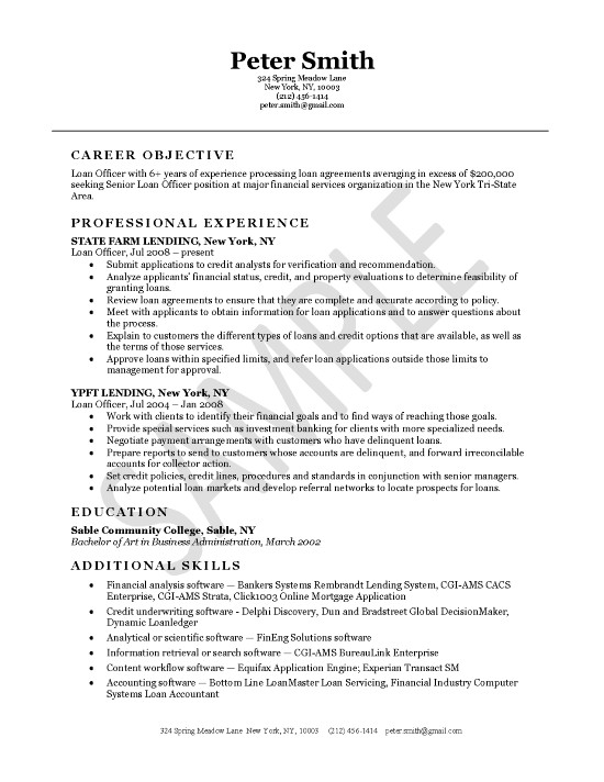 loan-officer-resume-example