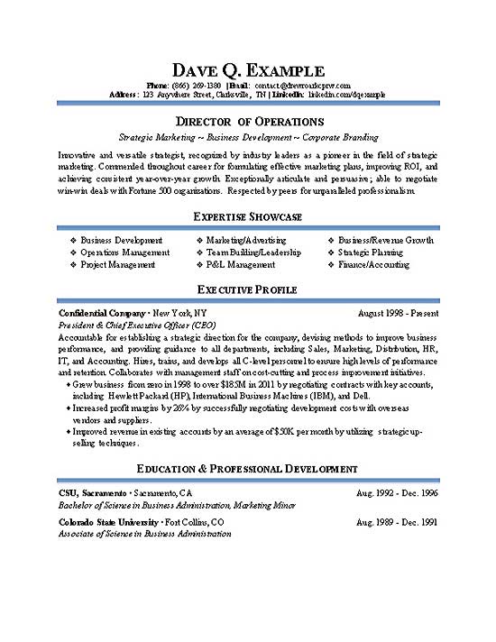 Operations Director Resume Example