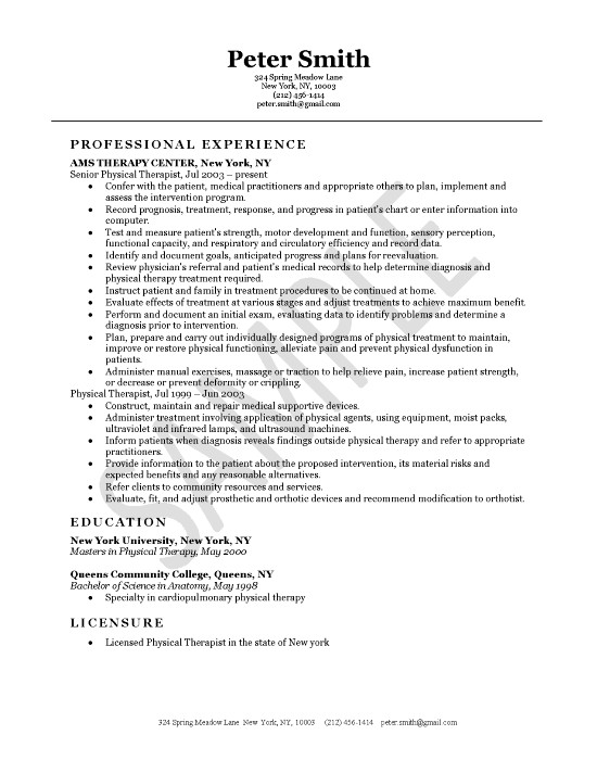 resume example exmed18
