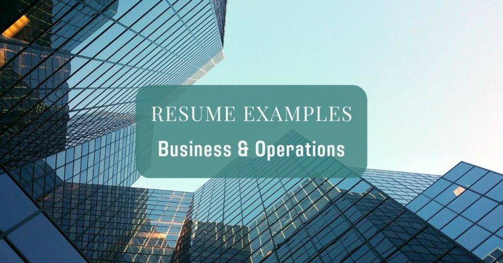 resume examples business operations