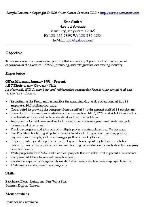 Office Manager Resume Example Sample