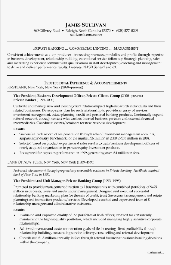 resume sample financial5a