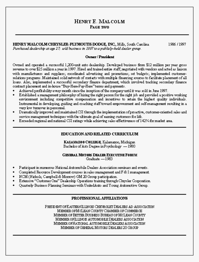 Auto, Car, Automotive Manager Resume Example