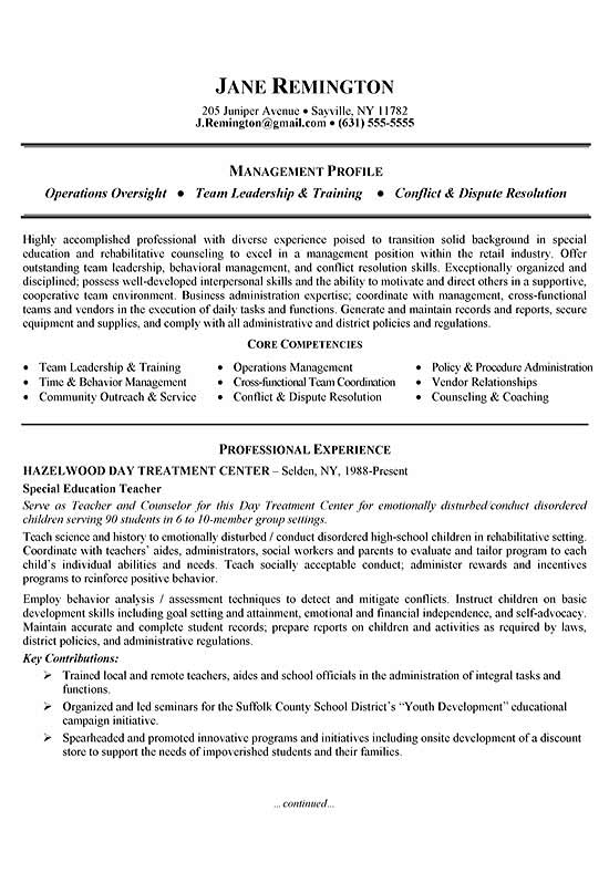resume sample management8a