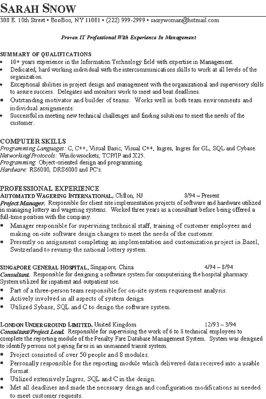 resume sample technical6