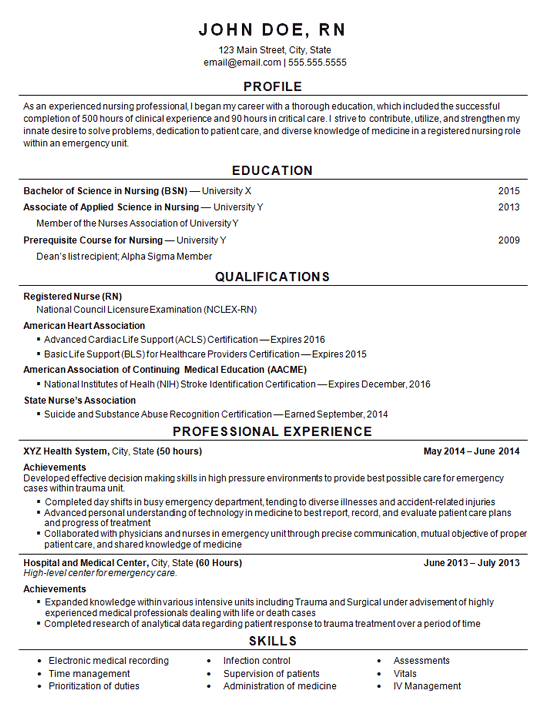 resume29 registered nurse